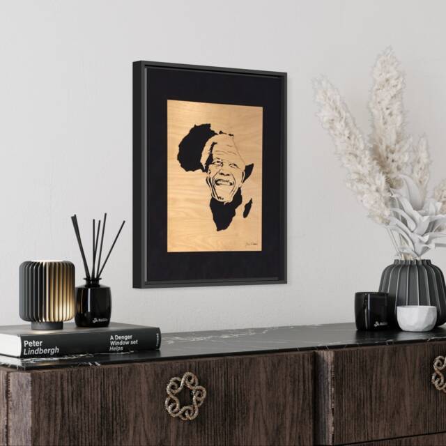 Nelson Mandela Wood Portrait, Scroll Saw Art, African Art - image 1