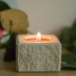 Personalised Candle Holder Made Of Limestone, Stone Home Decor - thumbnail 2