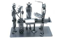 Operating Room Doctor Statue Gift, Anesthesiologist Nurse Nuts & Bolts Metal Sculpture Graduation Handmade Ornament Steel Figurine - thumbnail 1
