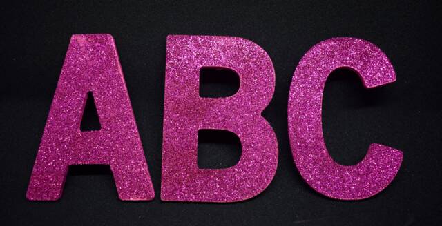 Small Silver Glitter A-Z Letters 10cm Wall Hanging Decoration Alphabet Personalised - image 1