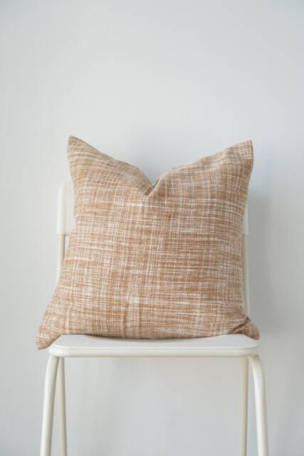 Neutral Tan Hand Woven Pillow Cover - image 1