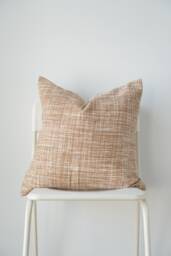 Neutral Tan Hand Woven Pillow Cover - thumbnail 1