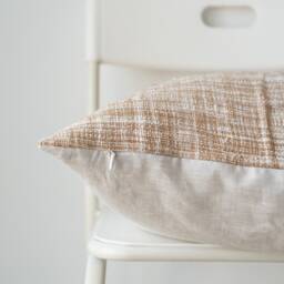 Neutral Tan Hand Woven Pillow Cover - thumbnail 4