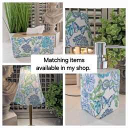 Lovely Blue & Turquoise Decoupaged Ceramic Soap Dispenser - thumbnail 4