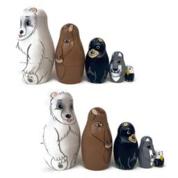 Handmade Alaska Animals Nesting Dolls Montessori Wooden Toy - thumbnail 4