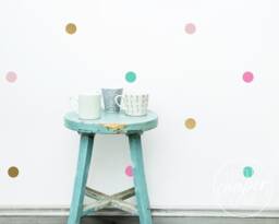 Polka Dots 5cm - Vinyl Wall Decals 4 Colours Gold, Light Pink, Mint, Candy Pink 2 Inch Spots Circle Stickers Nursery Kids Room D??cor - thumbnail 1