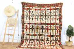 Handmade Berber Wool Rug - Colorful Geometric Moroccan Carpet - thumbnail 1