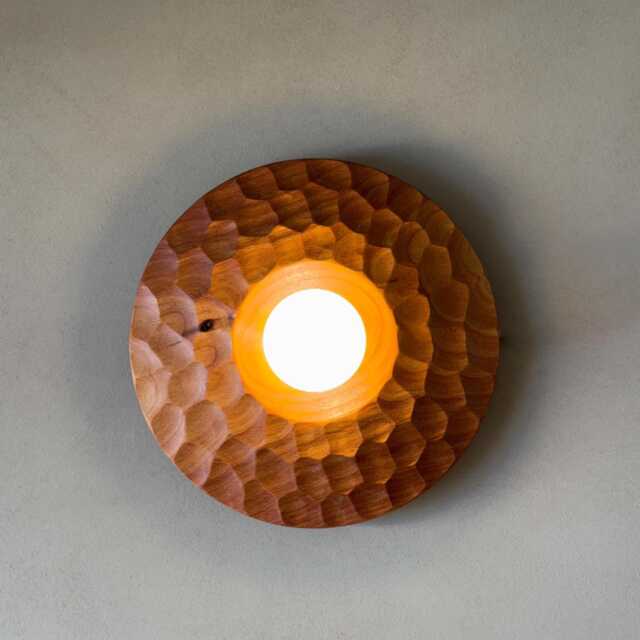 Natural Acacia Wood Wall Lighting, Sculpture Sconce, Mounted Lamp, Light, Handmade, Japandi, Minimal Design - image 1