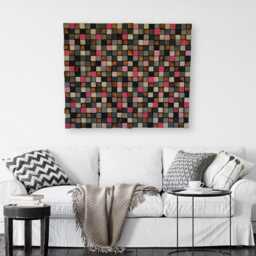 Handmade Reclaimed Wood Wall Art - Grey, Pink Mosaic Decor - thumbnail 3