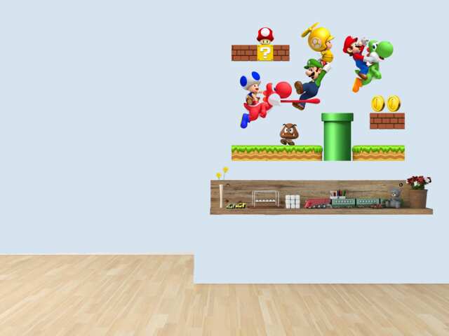 Super Mario Decals, Game Room, Vintage Nintendo Wall Designs, Murals, Art, Luigi - image 1