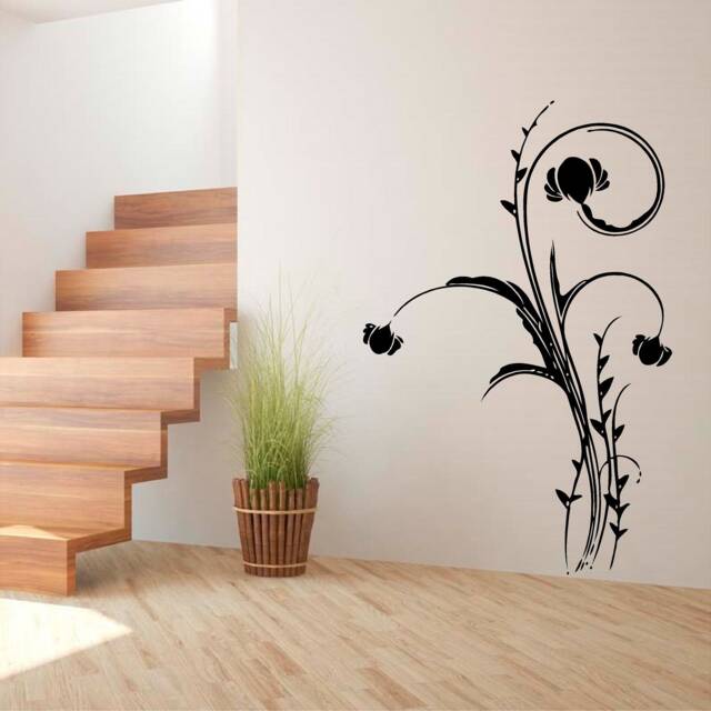 Flower's Vinyl Wall Art, Decal, Sticker, Transfer, Mural, Decor, Rent Friendly, Interior, Exterior, Full Removable, - 0413 - image 1