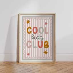 Personalised Set Of 6 Girls Gallery Wall Prints, Cool Kids Club, Unicorn Magic Positivity Girl Bedroom Art, Sage Green & Dusky Pink - thumbnail 2
