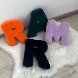 Letter Pillow Velour Cotton Personalized Monogram Initial Cushion