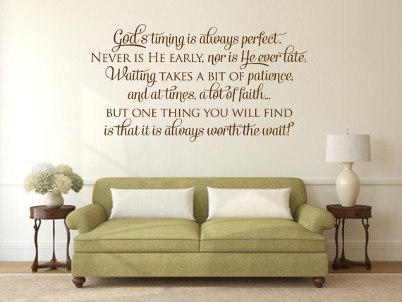 Christian Wall Decal - God's Timing Code 249 - image 1