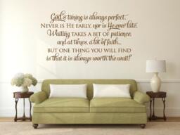 Christian Wall Decal - God's Timing Code 249 - thumbnail 1