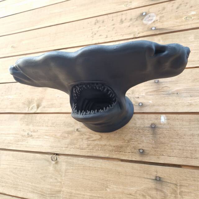 Hammerhead Shark Wall Mount - Animal Decor 3D Printed - image 1