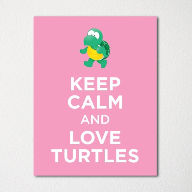 Keep Calm & Love Turtles - Fine Art Print Choice Of Color Purchase 3 Receive 1 Free - image 1
