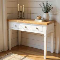 Painted Dressing Table Solid Wood Vanity Desk - thumbnail 2