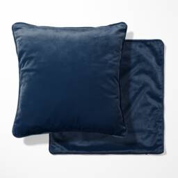 Extra Large Navy Blue Velvet Double Sided Cushion With Optional Piping, Pillow Cover, Cushion, 23 Inch Square - thumbnail 1