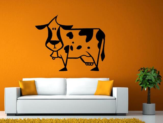 Cow Bell Funny Cartoon Animal Wall Or Window Sticker Decal Vinyl Fathead Mural Decor L1981 - image 1