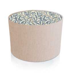 Willow Bough Azure Interior Lampshade, Cream Drum Shade, UK Made - thumbnail 1