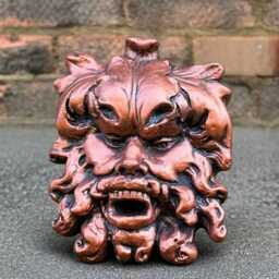 Concrete Green Man Mask Figurine Handmade Wall Ornament Garden Sculpture Outdoor Pagan Face Decor Cement Mythology Art - thumbnail 4