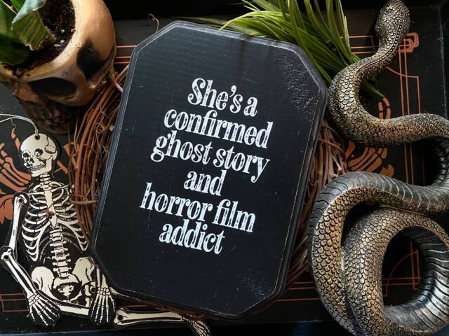 Horror Addict Wood Sign, The Shining Wall Art, Goth Home Decor - image 1