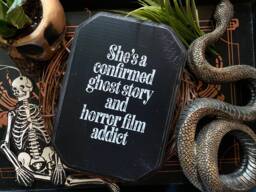 Horror Addict Wood Sign, The Shining Wall Art, Goth Home Decor - thumbnail 1