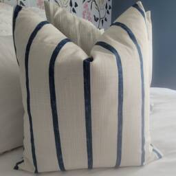 2 Colors Blue & Off White Stripe.gray Ivory Stripe Pillow Covers.slipcovers.toss Pillows.throw Pillows.cushion Covers.stripes - thumbnail 4