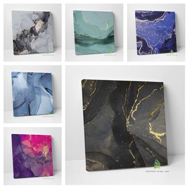 Abstract Marble Canvas Art Square Wall Print Picture Fashion Framed Home Decor - image 1