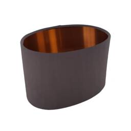 Oval Charcoal Lampshade in Velvet With Copper Lining