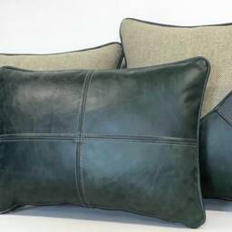 A Collection Of Leather & Wool Cushions - thumbnail 2