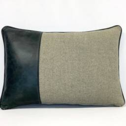 A Collection Of Leather & Wool Cushions - thumbnail 3