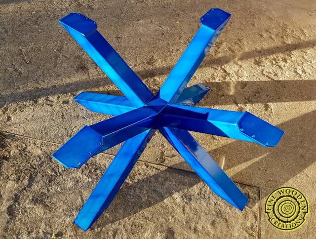 Resin River Coffee Table With Turquoise Legs - image 1