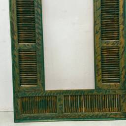 Moroccan Wooden Mirror Frame, Handmade Wood Mirror, Wall Traditional Vintage - thumbnail 3