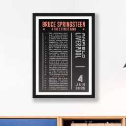 Bruce Springsteen 2025, 2024 & 2023 Setlist Dark Poster Print - UK Gig Concert Tour Liverpool Wembley Live Band Retro Gift - thumbnail 2