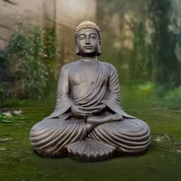 Large Buddha Statue Stone Japanese Decoration Concrete Relaxion Figurine Zen Garden Sculpture Yoga Ornament Meditation Art Lover Gift