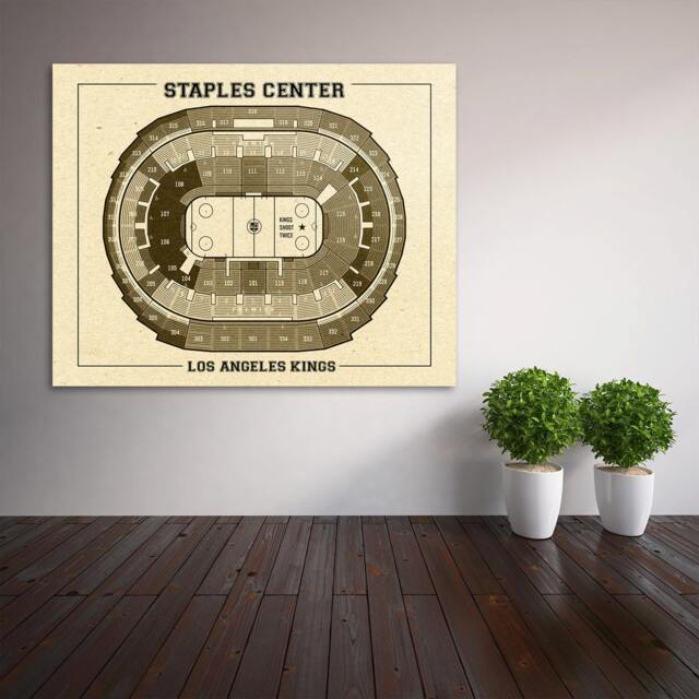 Vintage Los Angeles Kings Staples Center Line Drawing Art Print - image 1