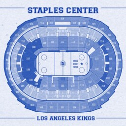 Vintage Los Angeles Kings Staples Center Line Drawing Art Print - thumbnail 2