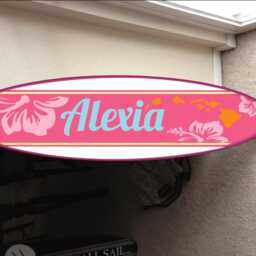 Custom Surfboard Wall Decor Hawaiian Beach Sign, Personalized Name - thumbnail 2