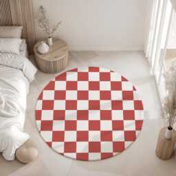 Checkered Red & White, Rug, Carpet, Kids Decor, Children's Room Decor, Kids Decor - thumbnail 3
