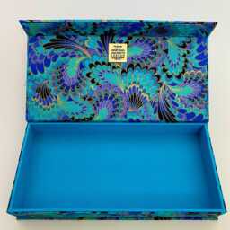 Handmade Golden Peacock Fabric Pencil Case Magnetic Stationery Box Multipurpose Organiser Desk Decor - thumbnail 3