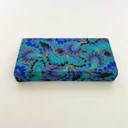 Handmade Golden Peacock Fabric Pencil Case Magnetic Stationery Box Multipurpose Organiser Desk Decor - thumbnail 4