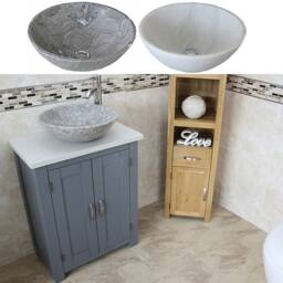 Bathroom Vanity Unit Painted Grey - White Quartz Top Stone Basin Choice 310Gwqsbc - thumbnail 2