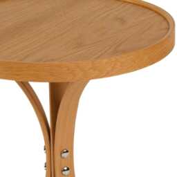 Round Wood Nesting Side Tables Set, Modern End Table For Living Room, Oak & Walnut - thumbnail 4