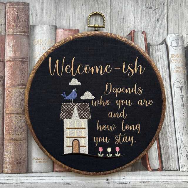 Welcome-Ish, Wall Hanging. Machine Embroidered 8 - image 1