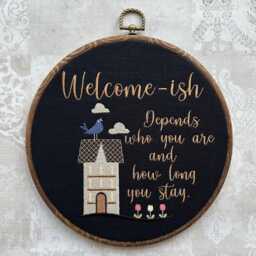 Welcome-Ish, Wall Hanging. Machine Embroidered 8 - thumbnail 3