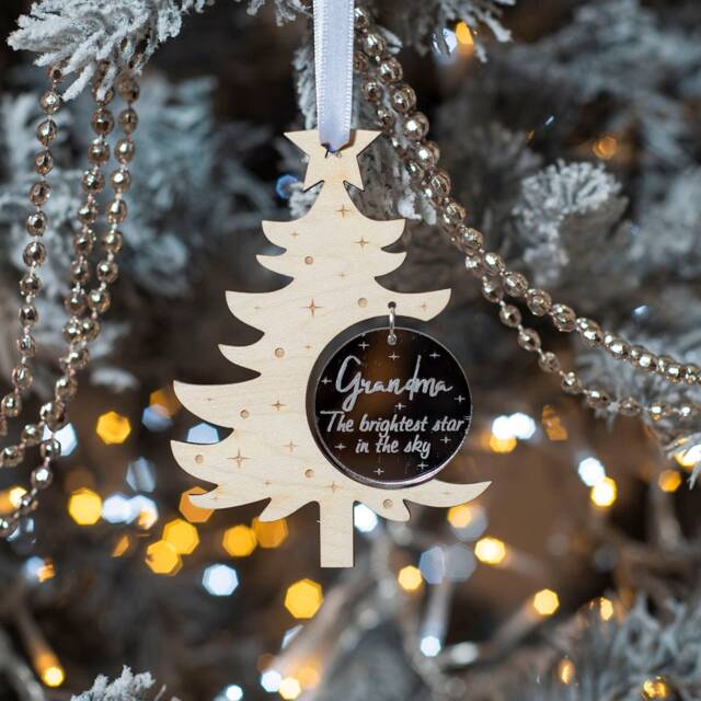 Memorial Christmas Tree With Mirror Bauble Decoration - image 1