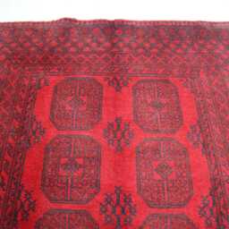 5x7 Ft Small Red Akhcha New Rug - Afghan Bokhara Handmade High Pile Turkmen Area Livingroom Rug Tribal Bedroom Office - thumbnail 3