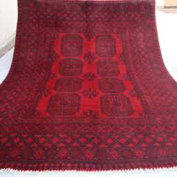 5x7 Ft Small Red Akhcha New Rug - Afghan Bokhara Handmade High Pile Turkmen Area Livingroom Rug Tribal Bedroom Office - thumbnail 2